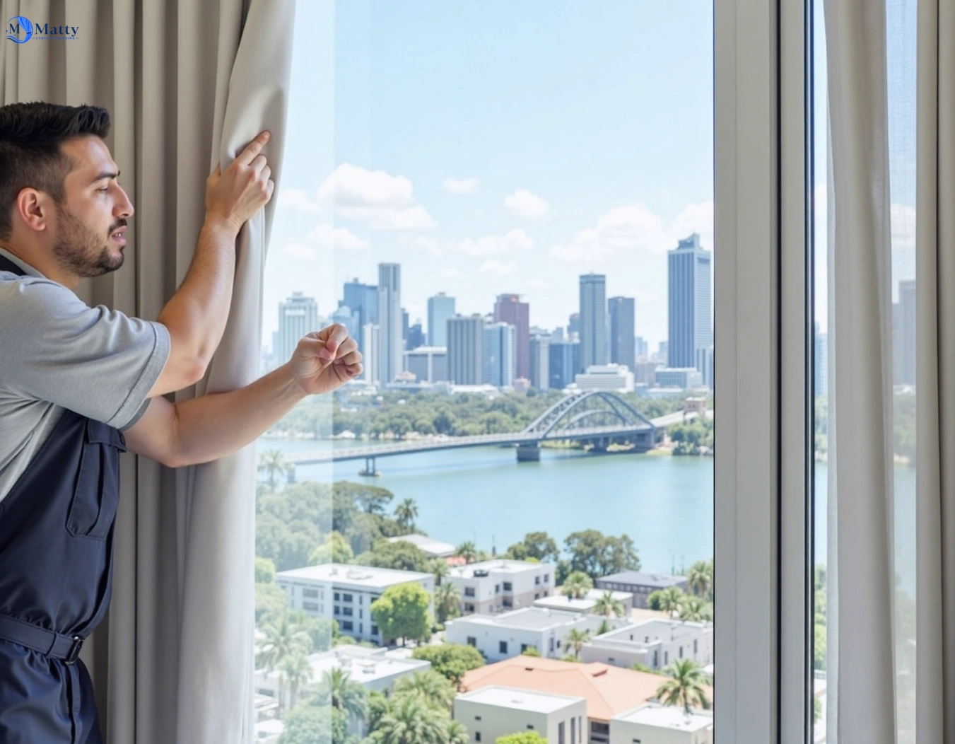 Professional curtain steam cleaning service bridgeman-downs QLD by Matty Curtain Cleaning